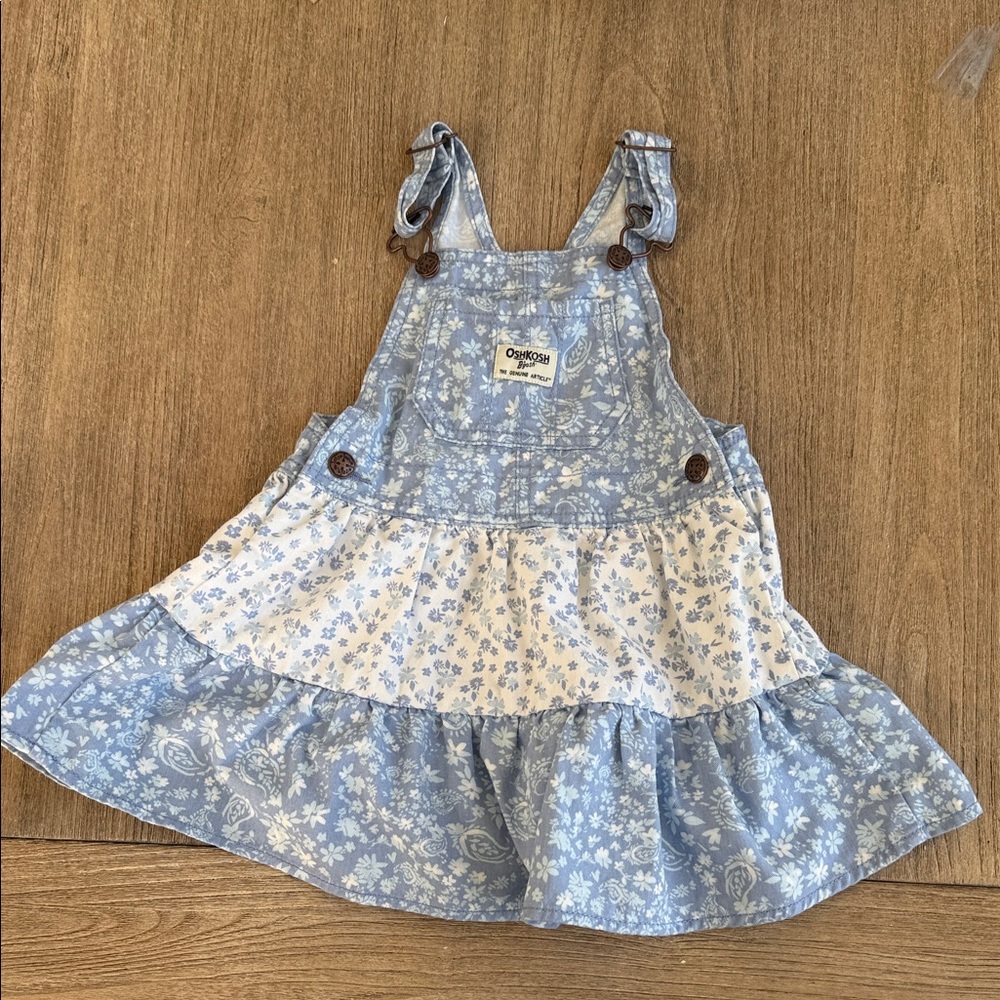 OshKosh B'gosh Floral Overall Dress Size 3T